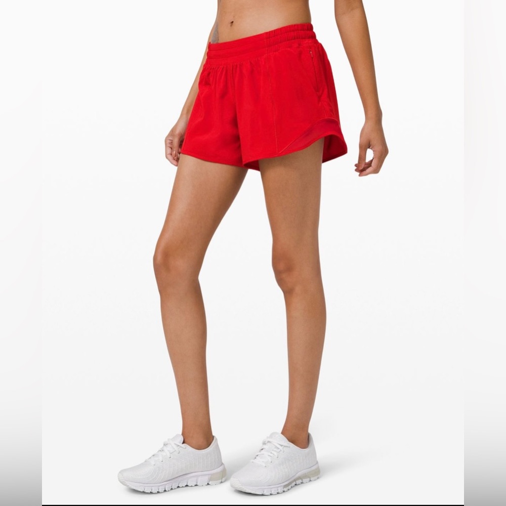 Lululemon Hotty Hot Low-Rise Lined Short 4" Size 8 in Dark Red